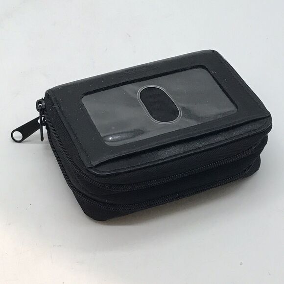 Buxton Black Leather Accordion Wizard 12 Credit Card ID Holder Coin Cash Wallet - Picture 3 of 9